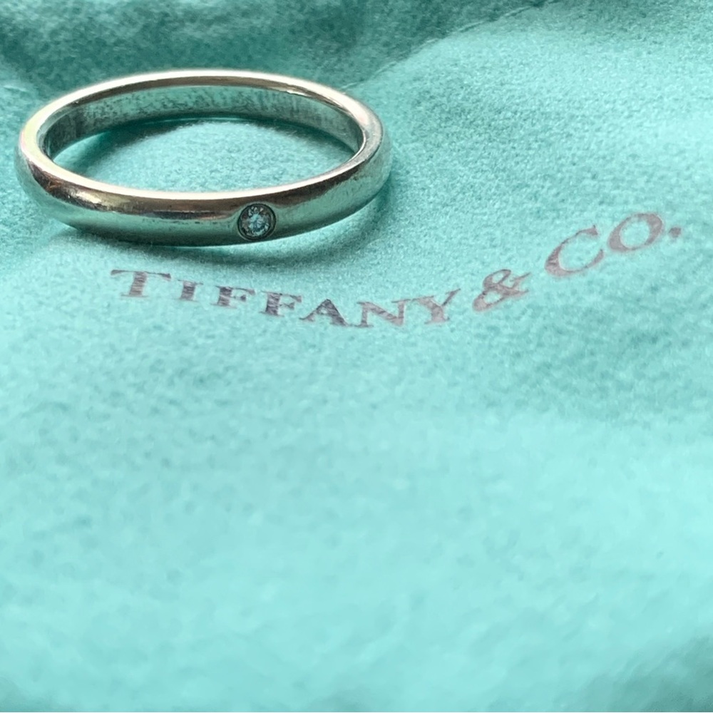 Elsa Peretti Tiffany & Co. Sterling Silver and Diamond Stacking Ring